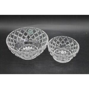 Set of 2 Lenox Crystal Trinket Nut Candy Bowls Cut Crystal 5" & 3.5" Bowls
